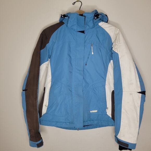 Orage Air Project Women's Blue White Brown Ski Snow Jacket Sz XS Waterproof - Picture 1 of 16